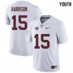 NCAA Youth Alabama Crimson Tide #15 Ronnie Harrison Stitched College Nike Authentic White Football Jersey FI17C01ND